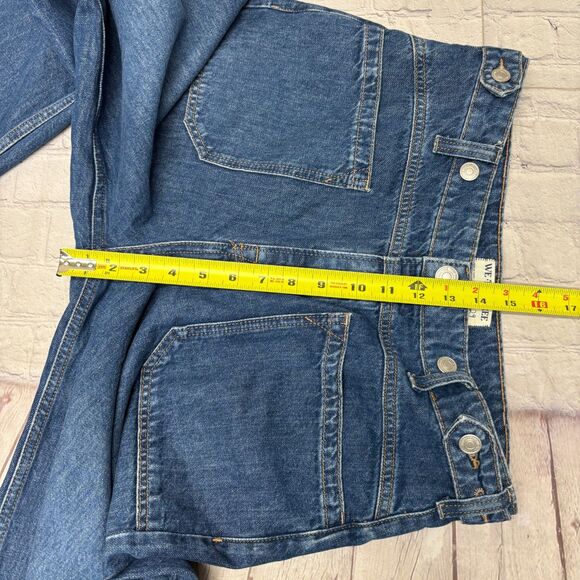 Free People We The Free Palmer Cuffed Wide Leg Jeans Size 29 Blue Denim D054 -17 - Picture 5 of 16